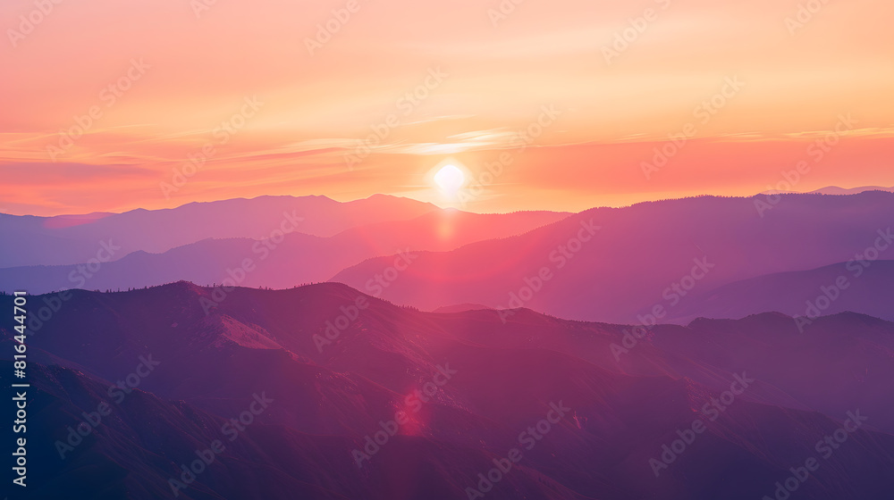 Sunset near Kings Canyon National Park California : Generative AI