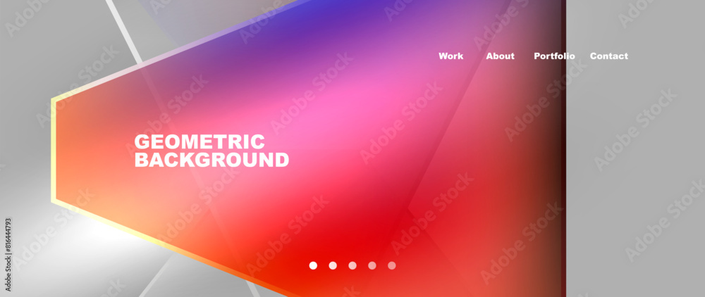Metal triangles with colorful bright triangles. Geometric modern minimalist design template Metal triangles with colorful bright triangles. Geometric modern minimalist design template