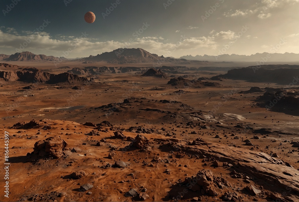 Desert landscape of a distant planet