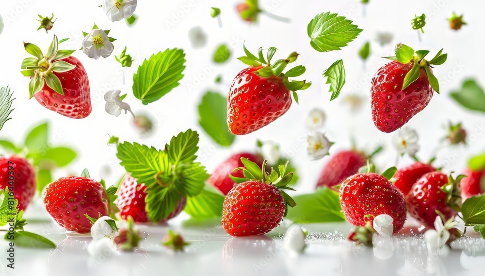 strawberries on white background strawberries on white background