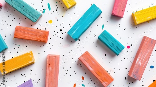 Erasers separated on a white backdrop photo