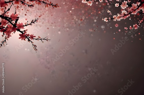 A stunning cherry blossom background with ample copy space, perfect for celebrating Valentine's Day with your loved one.
