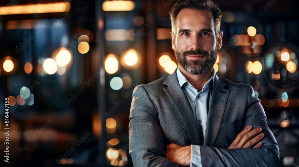 Fototapeta premium portrait businessman stand on digital background