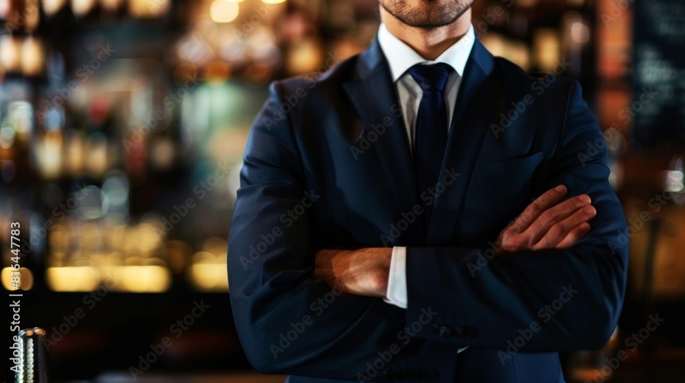 Fototapeta premium portrait businessman stand on digital background