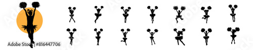 Cheerleading Motion Vibrant Silhouette Vector Art