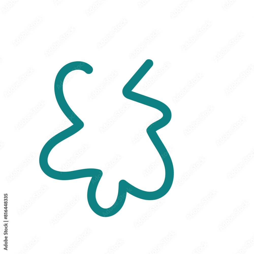 Green abstract shape line decor Green abstract shape line decor