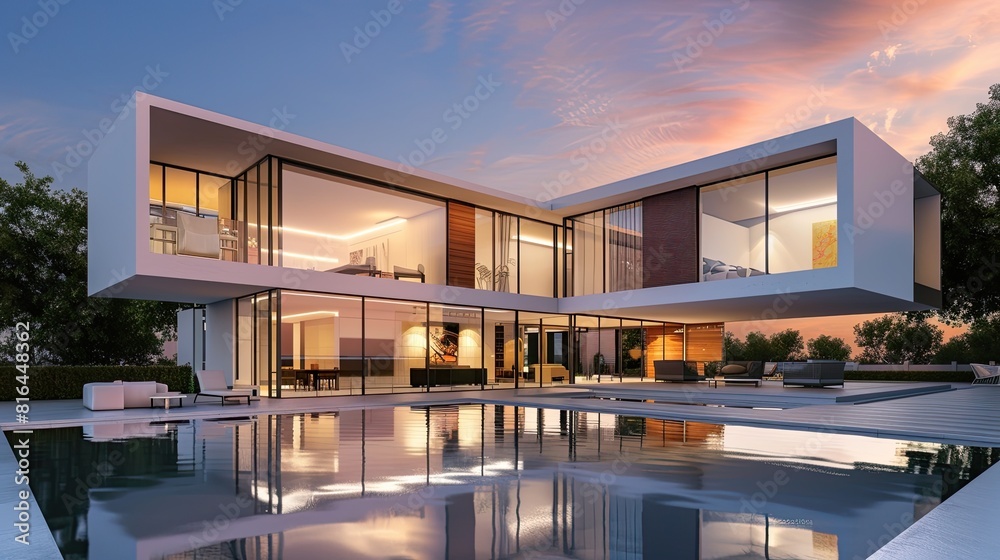 luxury hotel in the evening luxury hotel in the evening