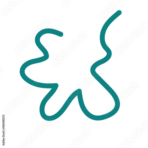 Green abstract shape line decor