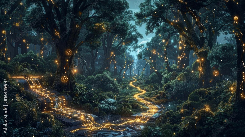 Moonlit pathways: ai semiconductor in enchanted forest Moonlit pathways: ai semiconductor in enchanted forest