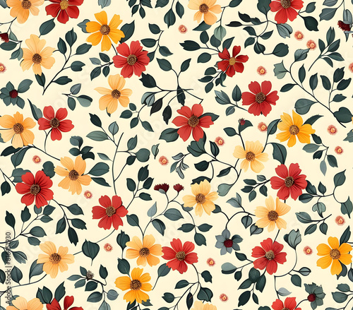 graphic wallpaper, floral pattern, dry leaves, soft colors for printing
