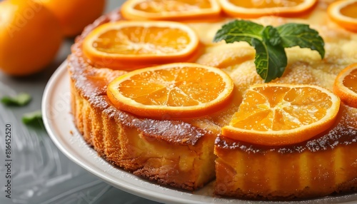 Oranges Cake Isolated on White photo