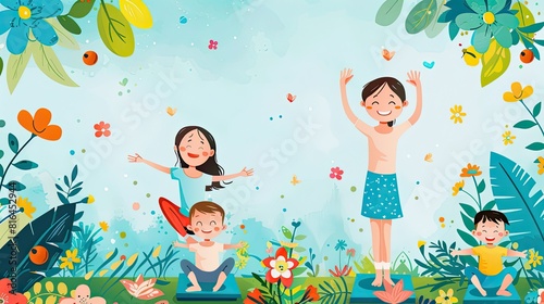 Banner background of International Family Day theme banner design for microstock  no text  and wide copy space