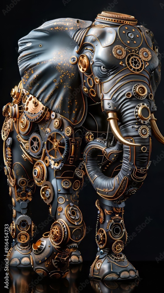 Fototapeta premium Elephant Steampunk Cyborg