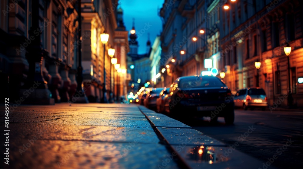 landscape night stree of city modern, background