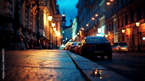 landscape night stree of city modern, background