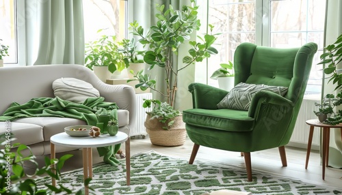 Stylish Interior Green Room Chair