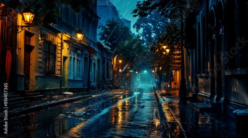 landscape night stree of city modern  background