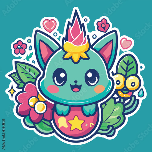 illustration of a cute trending and aesthetic sticker 