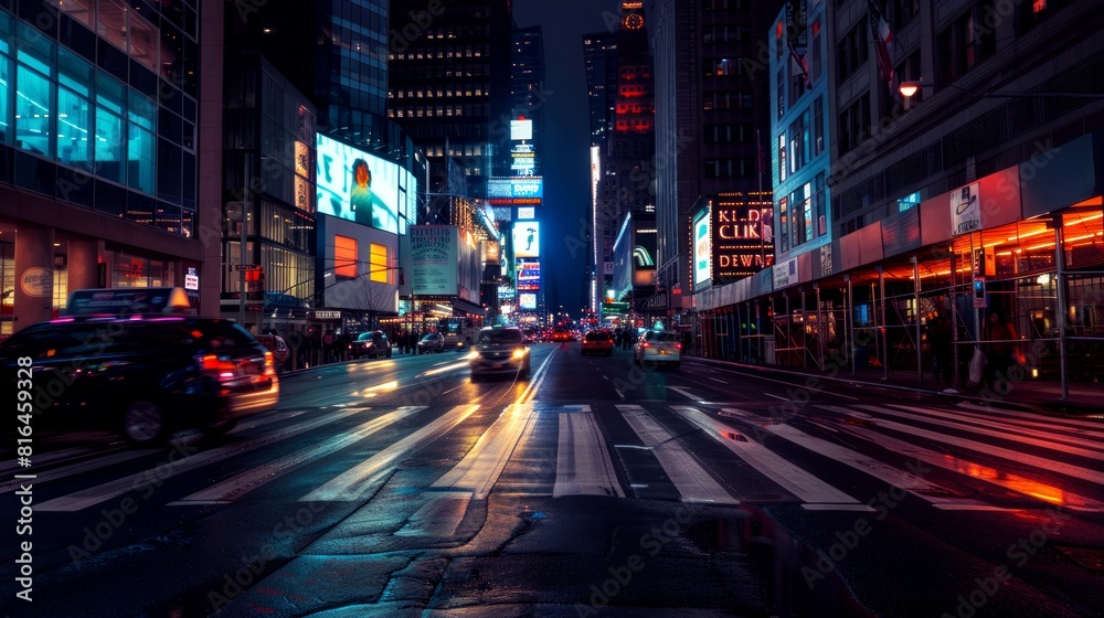 landscape night stree of city modern, background