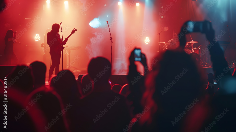 People at concert shooting video or photo using mobile phones : Generative AI