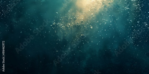 Abstract textured background wallpaper. Colorful paint wall with starry night colors. Underwater sunbeam in teal and gold.