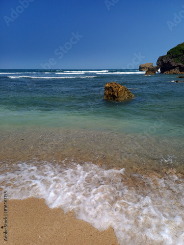 calm, peacefully, quiet, tropical beach during summer, sadranan beach photo