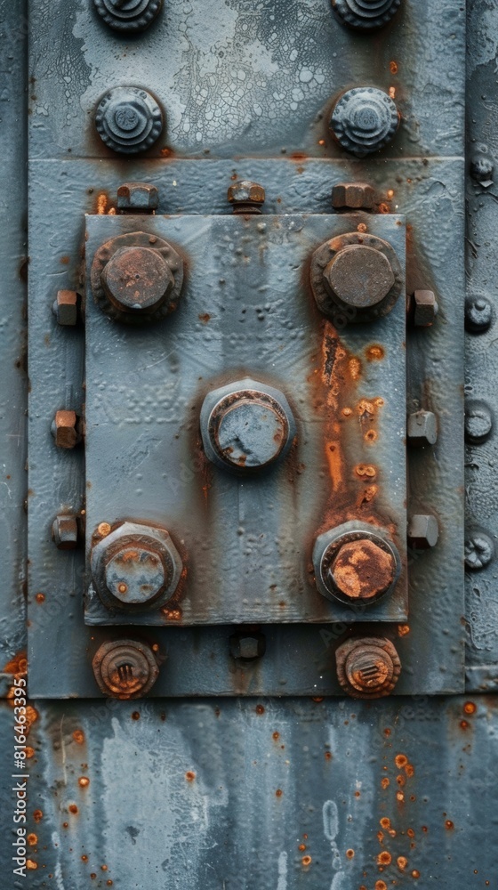 Metal background with pipe and nuts Metal background with pipe and nuts