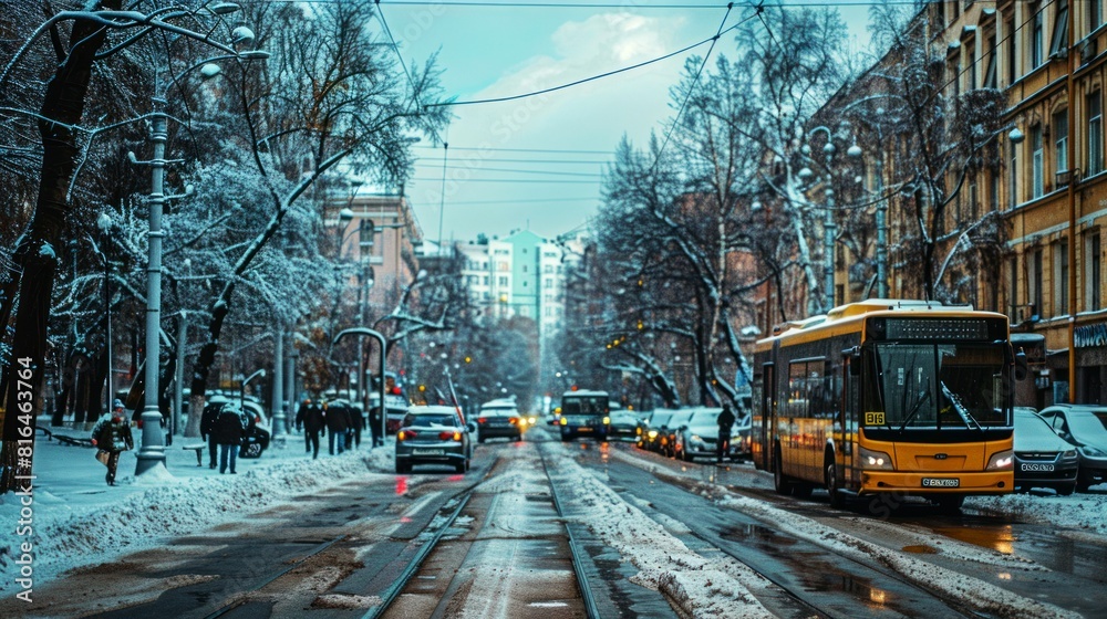 Obraz premium landscape stree of city modern, background