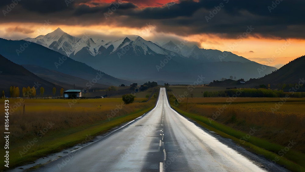 sunset in the mountains