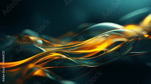 Gold and green astigmatism wave abstract art background 