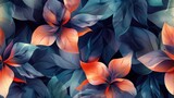Abstract floral pattern with a seamless watercolor design