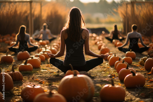 A Gathering of Friends Amidst a Bountiful Pumpkin Patch
