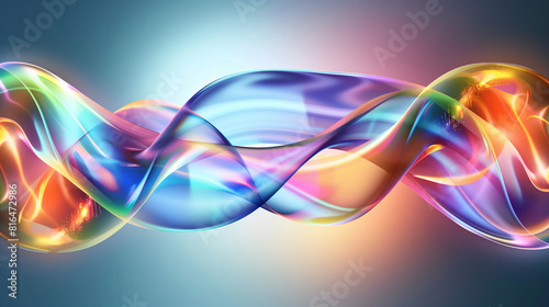 Multicolor Luminous Ribbon Background.