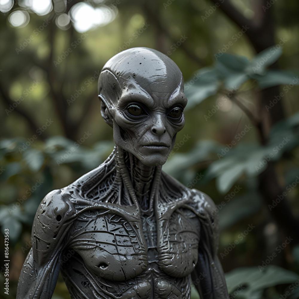 Alien gris in forest Alien gris in forest