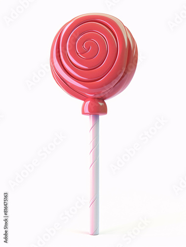 3D cartoon color lollipop wave board sugar icon
 photo