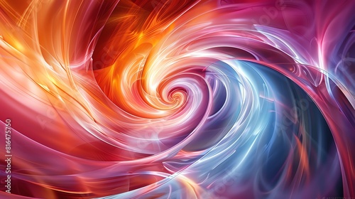 Vibrant abstract spiral, dynamic colors and flowing lines creating a hypnotic effect © nitiroj