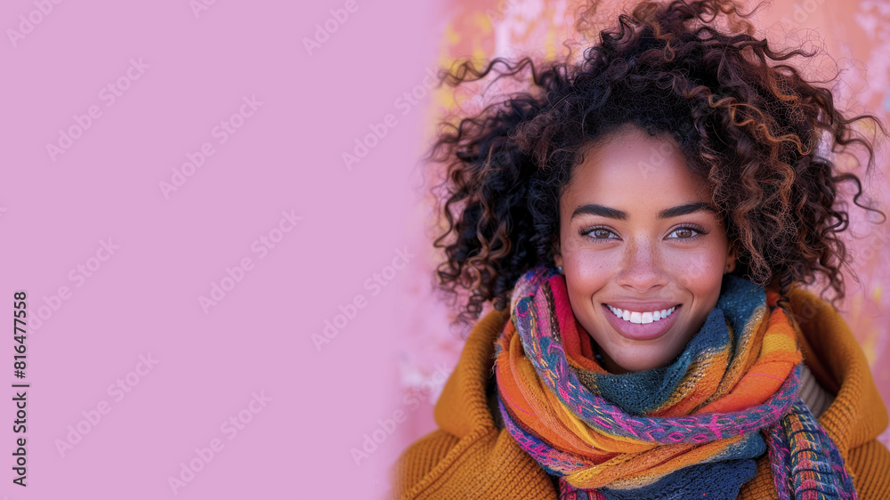 African woman wearing rainbow scarf at pride event isolate African woman wearing rainbow scarf at pride event isolate