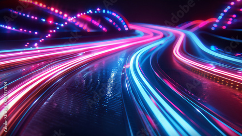 Futuristic light trail abstract background .
