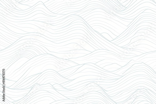 Minimalist Line Art Seamless Pattern with Gentle Mountain Contours