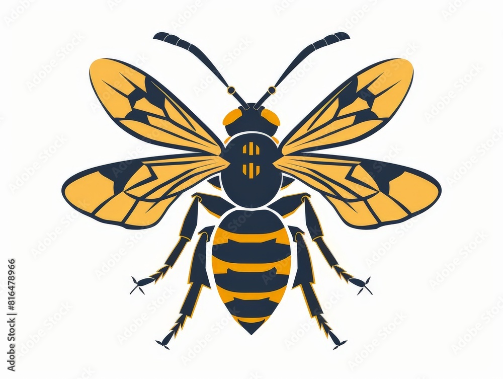 ilustration of a wasp on white background - logo template ilustration of a wasp on white background - logo template