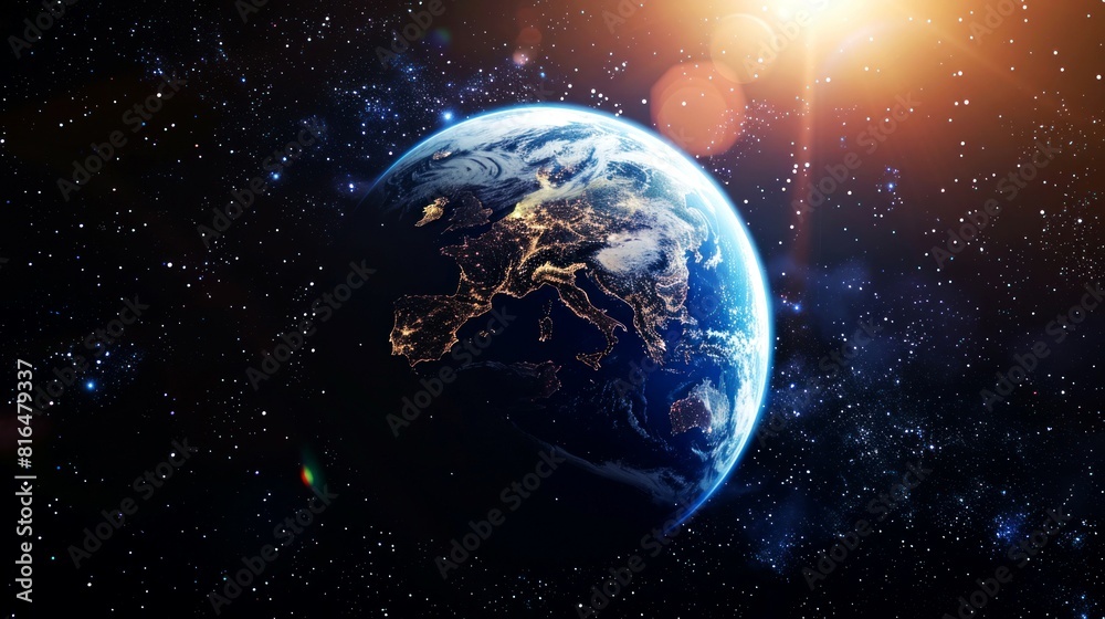 Obraz premium portrait of planet earth horizon in space