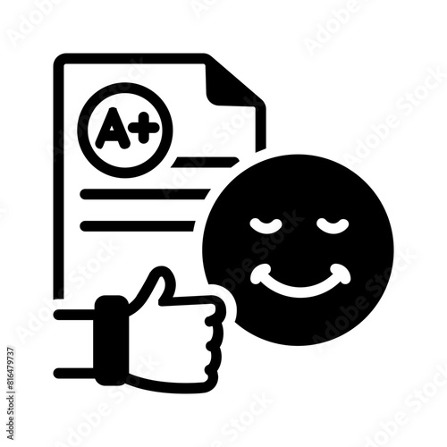 Vector solid black icon for Pleased