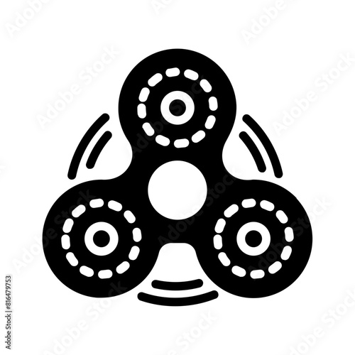 Vector solid black icon for Spin off