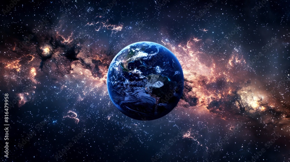 Fototapeta premium portrait of planet earth horizon in space