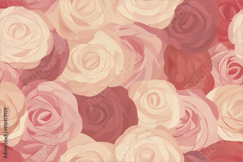 Seamless Watercolor Rose Pattern background