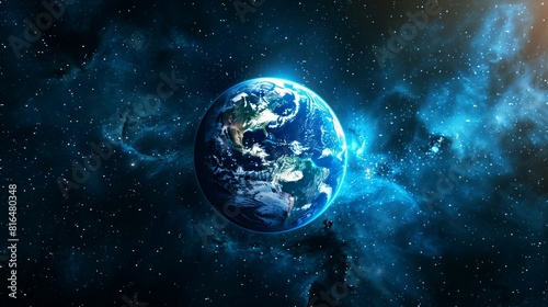 portrait of planet earth  horizon in space © dropideas