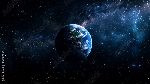 portrait of planet earth  horizon in space