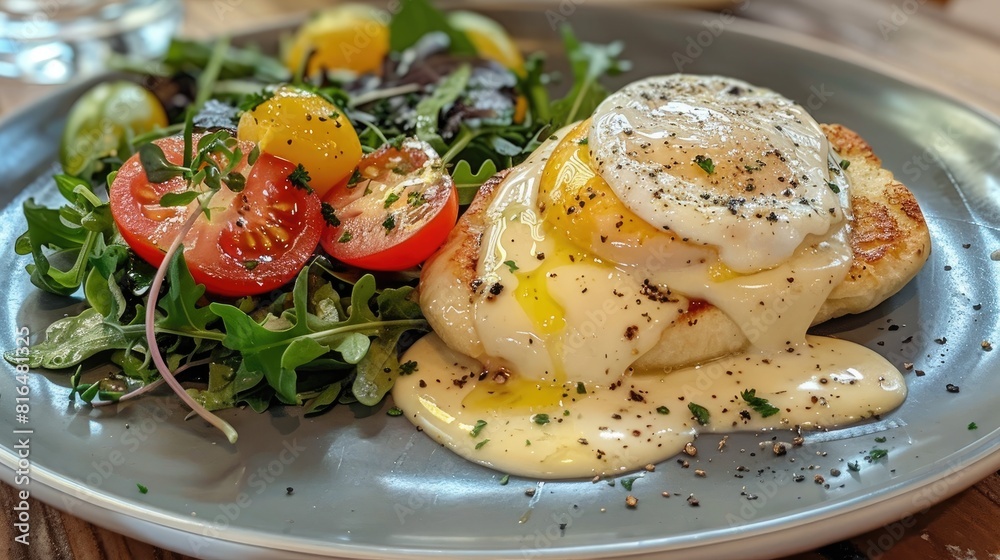 Eggs Benedict and Salad Combination Eggs Benedict and Salad Combination