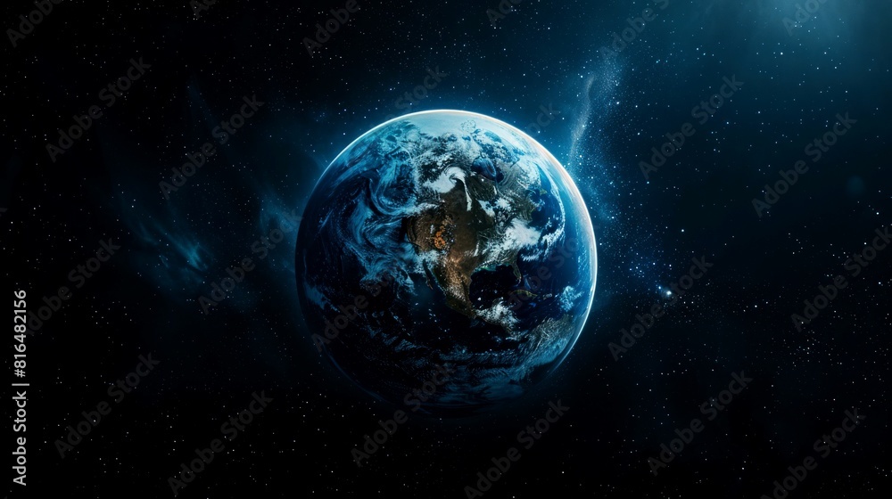 portrait of planet earth  horizon in space