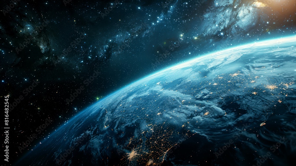 Obraz premium portrait of planet earth horizon in space